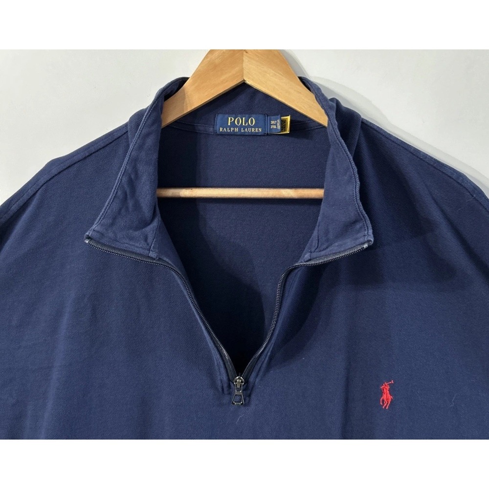 Mens Polo Ralph Lauren Big & Tall 1/4 Zip Pullover Sz 3XLT Front Pockets Clean